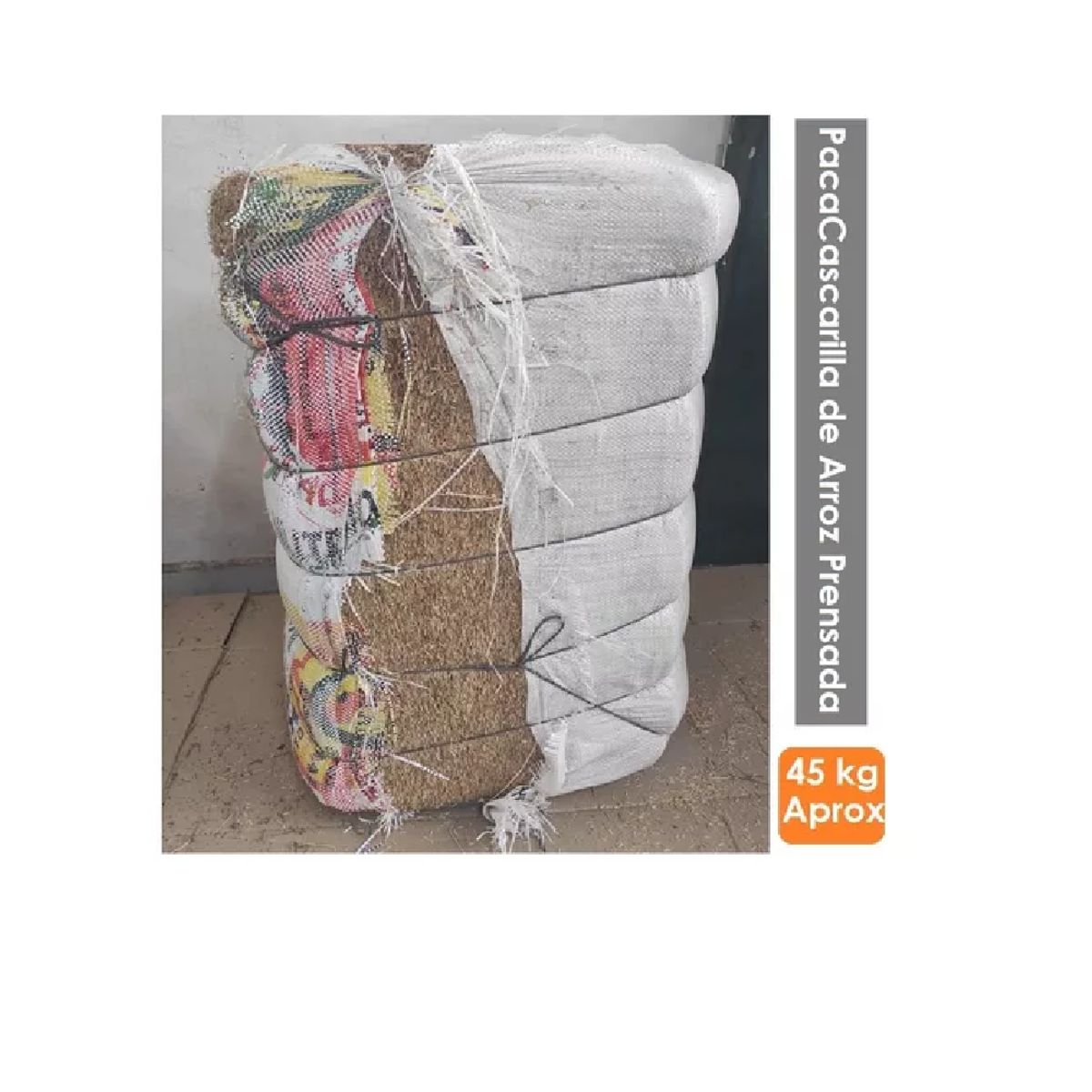 GENERICO - Paca Cascarilla De Arroz Prensada 45 Kilos Aproximados