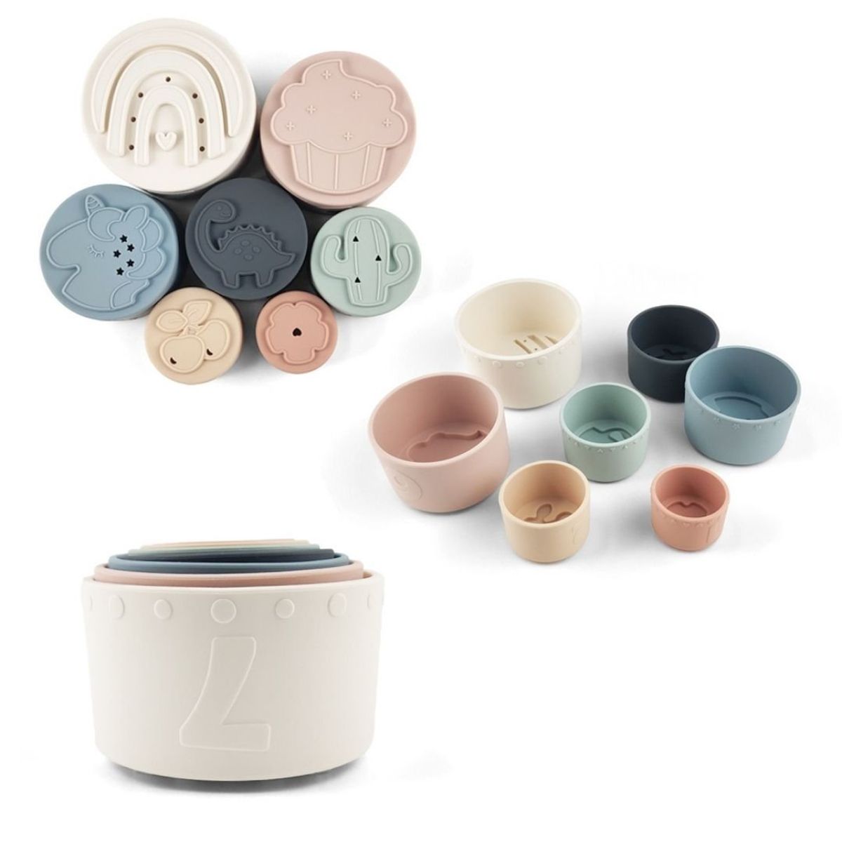 GENERICO - Torre Apilable Silicona Suave Forma De Vasos Anidados