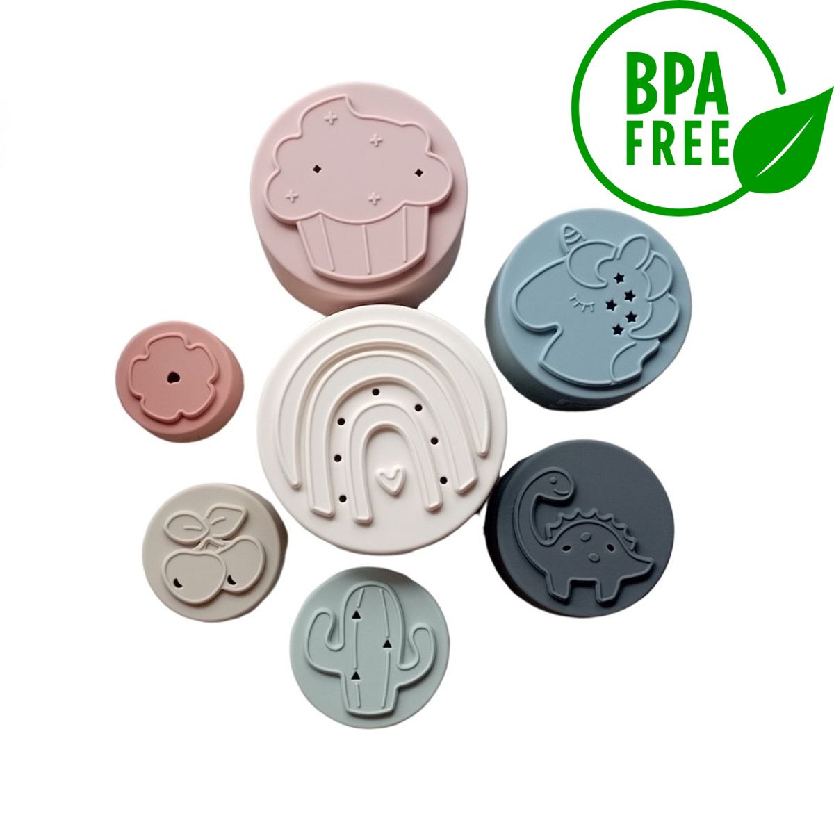 GENERICO - Torre Apilable Silicona Suave Forma De Vasos Anidados