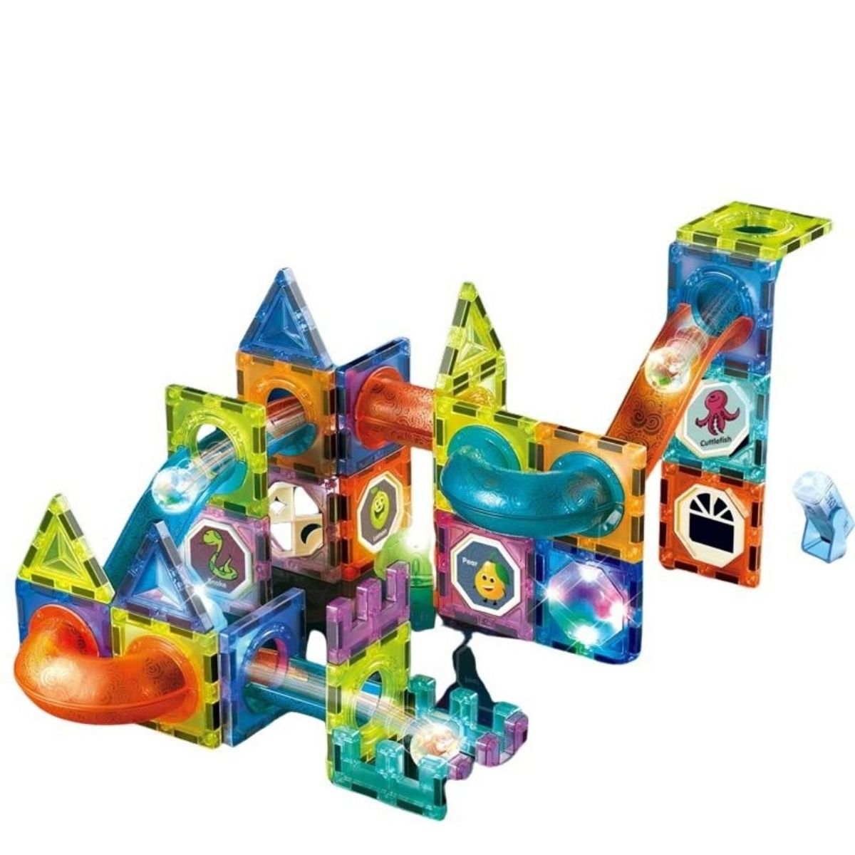 GENERICO - Juego Construccion con luz Bloques Magneticos 75 Piezas