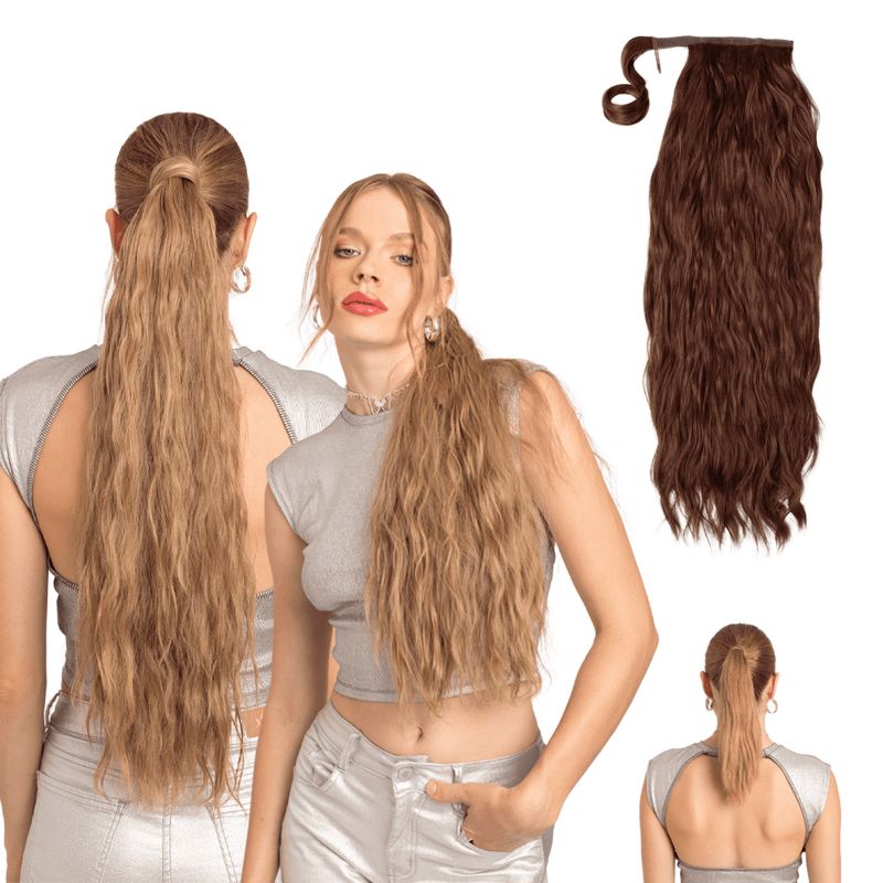 MY DOLL HAIR - Ponytail Ondulada Shak 26 pulgadas - Cobrizo Caoba