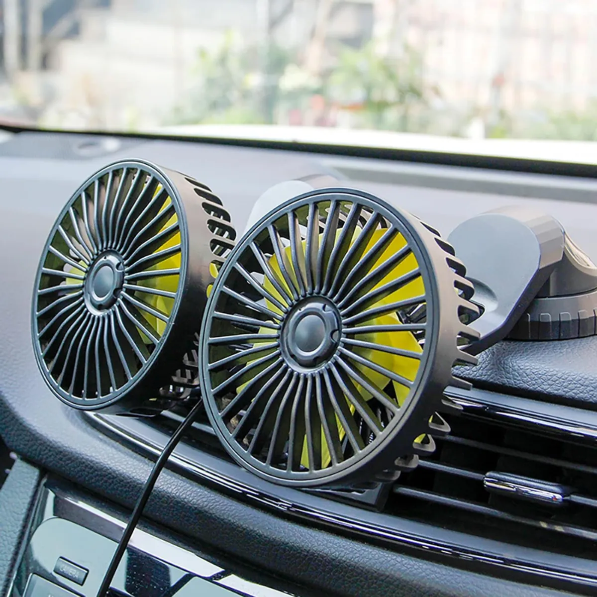 GENERICO - Ventilador Doble Para Carro Y Oficina Graduable Conexion Usb