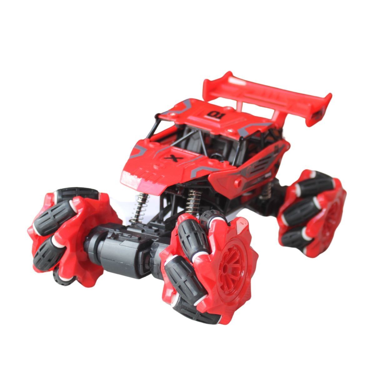 GENERICO - Carro Todo Terreno Control Remoto 4x4 Giro 360 Lateral Rojo