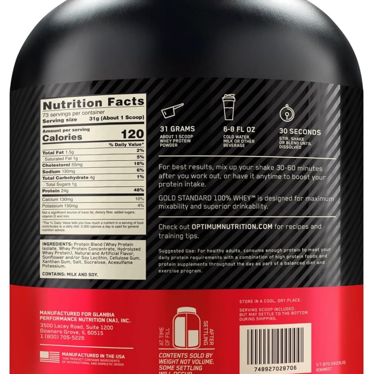 OPTIMUM NUTRITION - Whey Gold Standard 5 Libras Vainilla - Optimum Nutrition