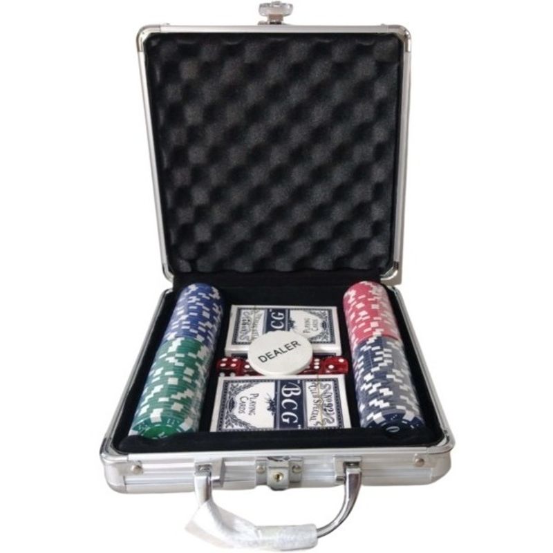 GENERICO - Juego Set Poker Tipo Casino Fichas Cartas Maletín Aluminio