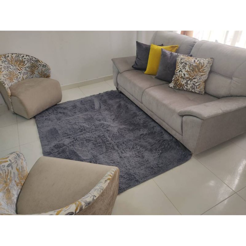 HOME - Alfombra Grande Gris Claro Peludo para sala 2mt X 15mt Decoracion Hogar