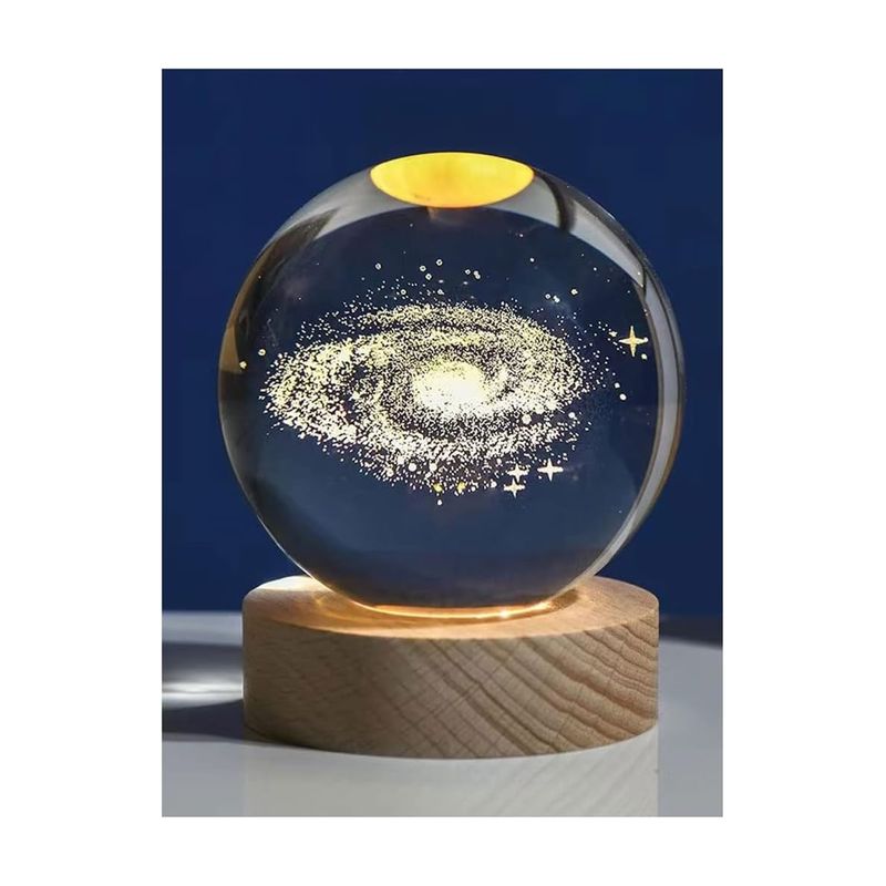 GENERICO - Luz Nocturna Lampara Bola De Cristal 3D- 8CM