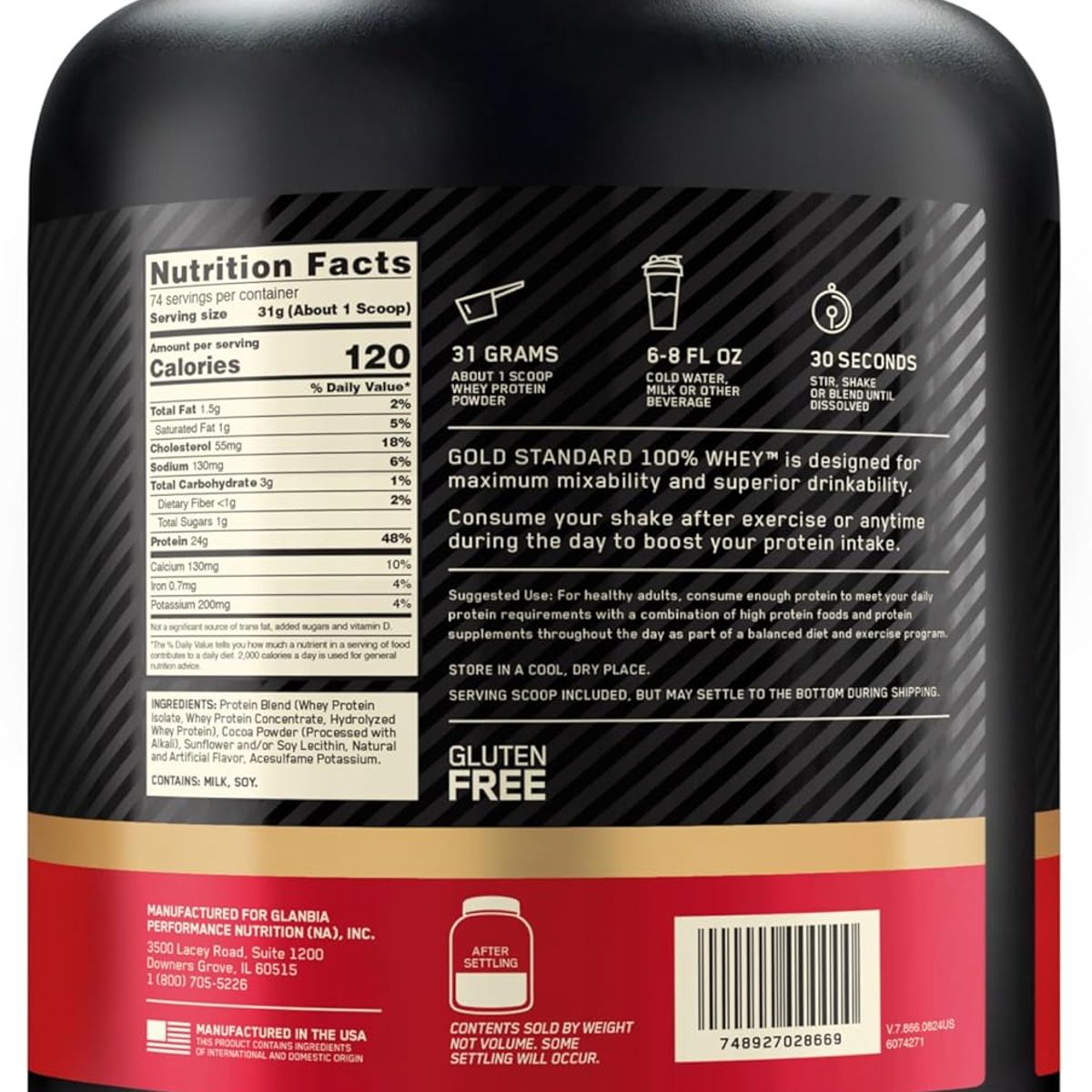 OPTIMUM NUTRITION - Whey Gold Standard 5 Libras Chocolate - Optimum Nutrition