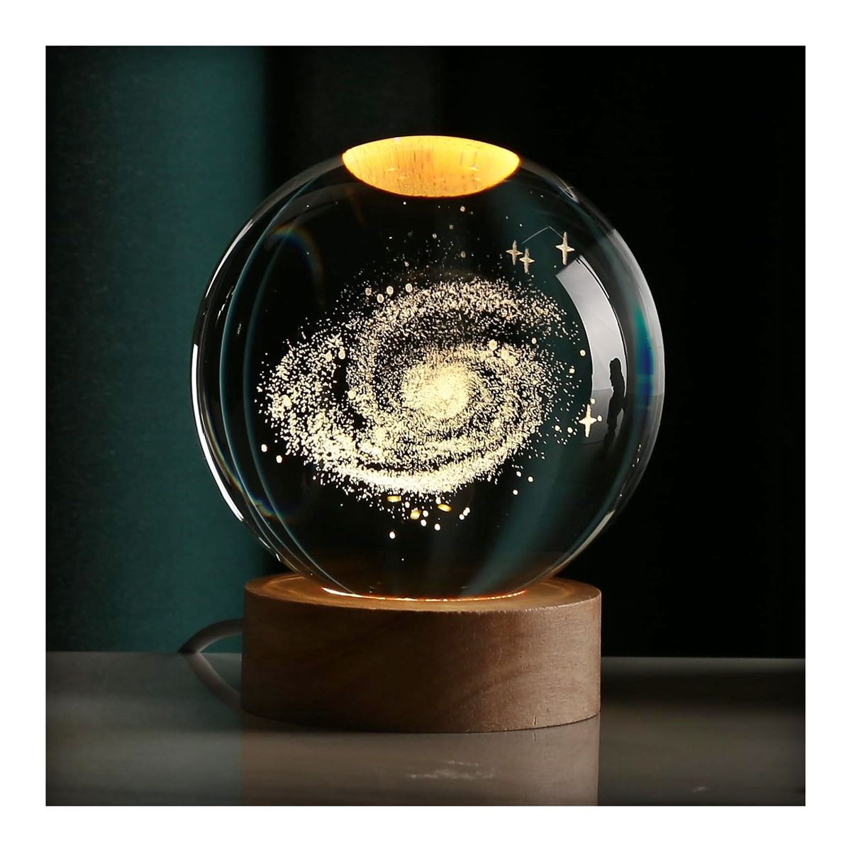 GENERICO - Lampara Luz Nocturna Bola De Cristal LED 3D - 6CM