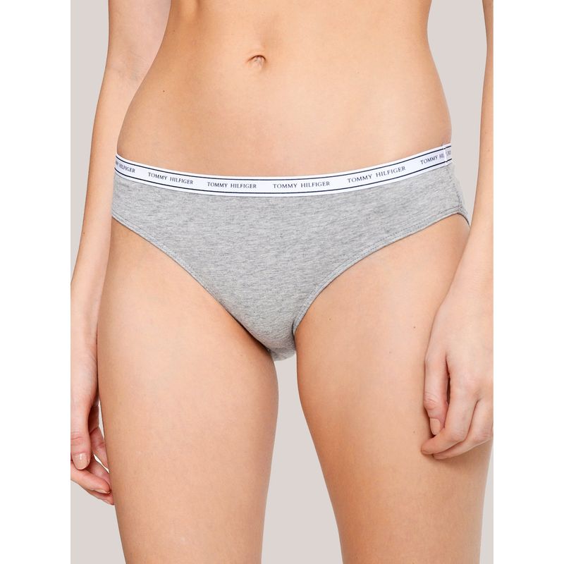 TOMMY HILFIGER - Pantie Gris de Algodón Clásicas Tipo Bikini Tommy Hilfiger