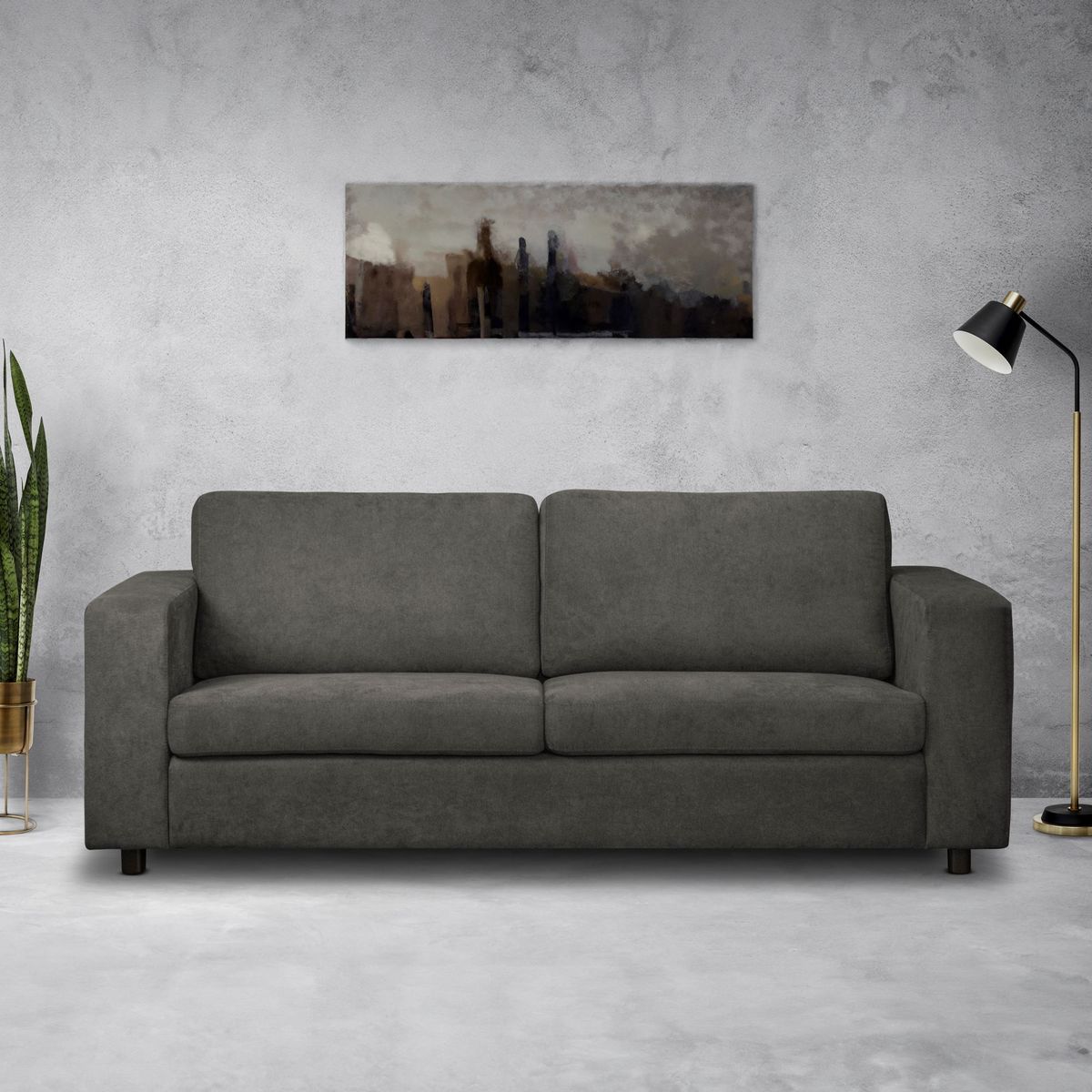 ELITE LIVING - SOFA NAUTY 2,5 P MICROFIBRA GRIS PLOMO