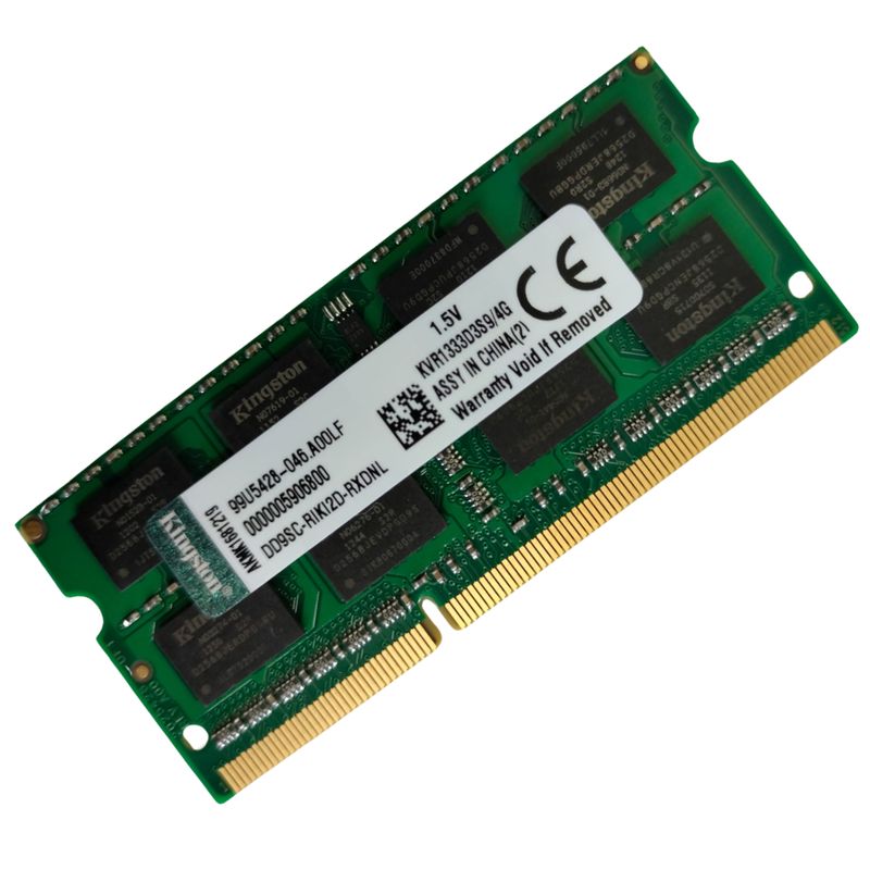 KINGSTON - Memoria Kingston Ddr3-pc3 4gb 10600- 1333 Mhz Para Laptop