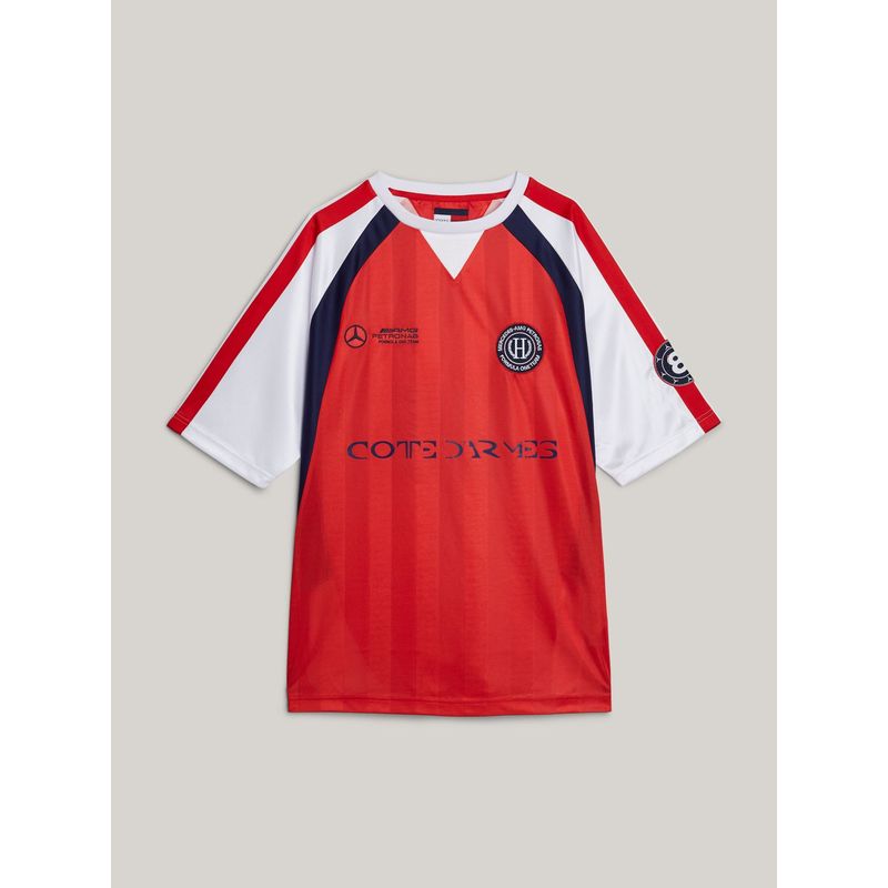 TOMMY HILFIGER - Camiseta roja de fútbol Tommy x Mercedes F1 x CR Tommy Hilfiger