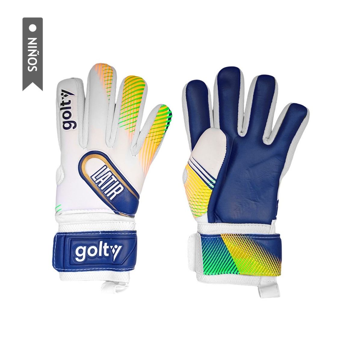 GOLTY - Guantes Competencia Golty Latir Niño-BlancoAzul