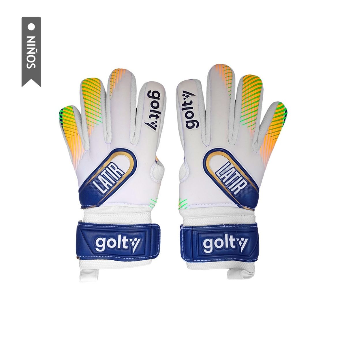 GOLTY - Guantes Competencia Golty Latir Niño-BlancoAzul