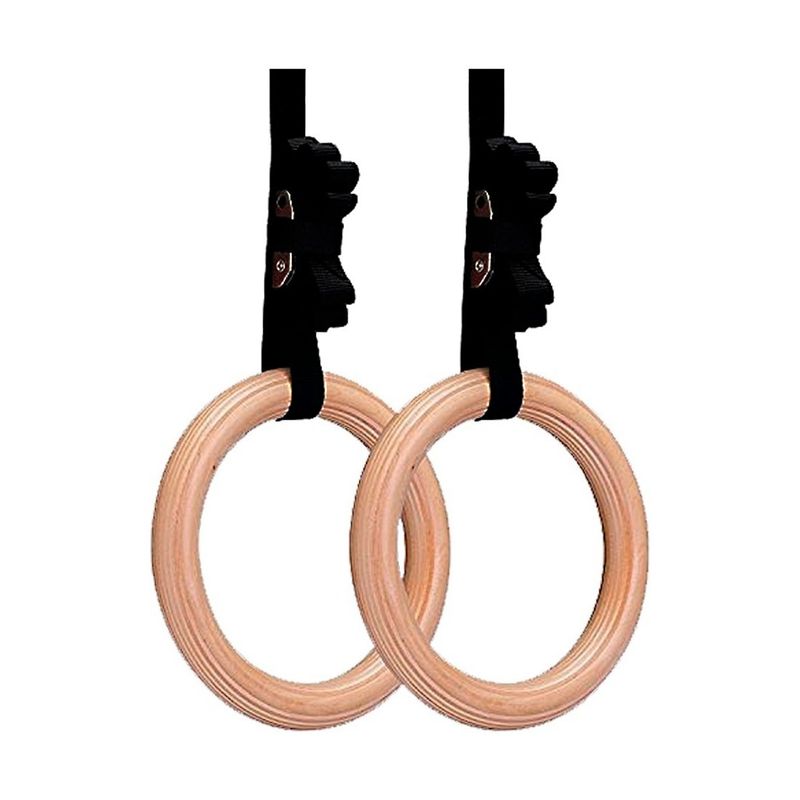 K6 - Anillas Para Gimnasia Madera Con Correas K6