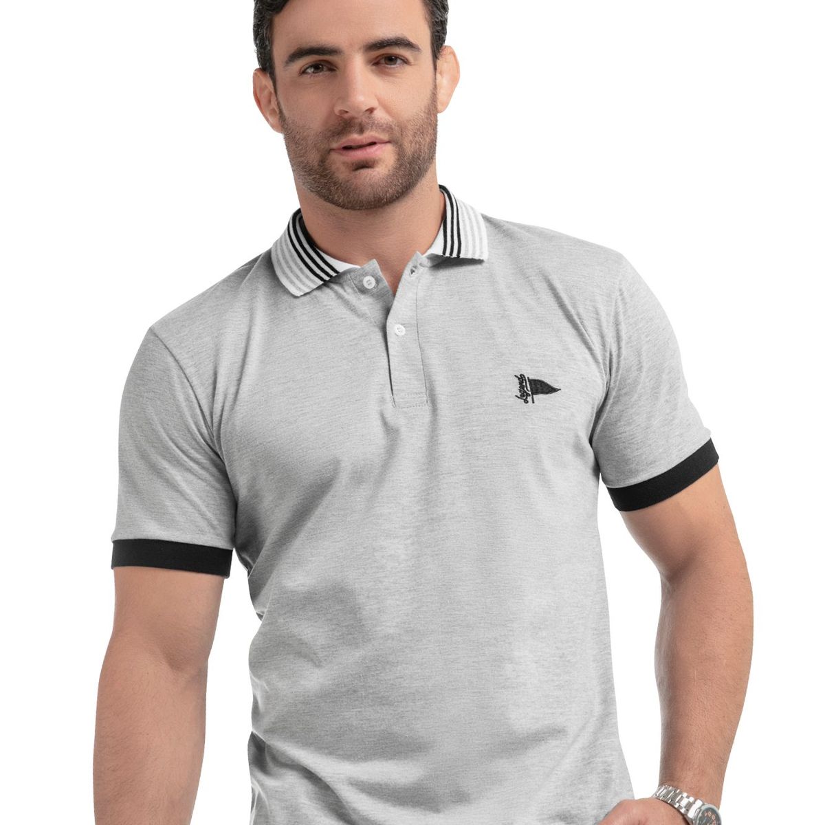 MARKETING PERSONAL - Polo Hombre Gris Jaspe Mp 87618