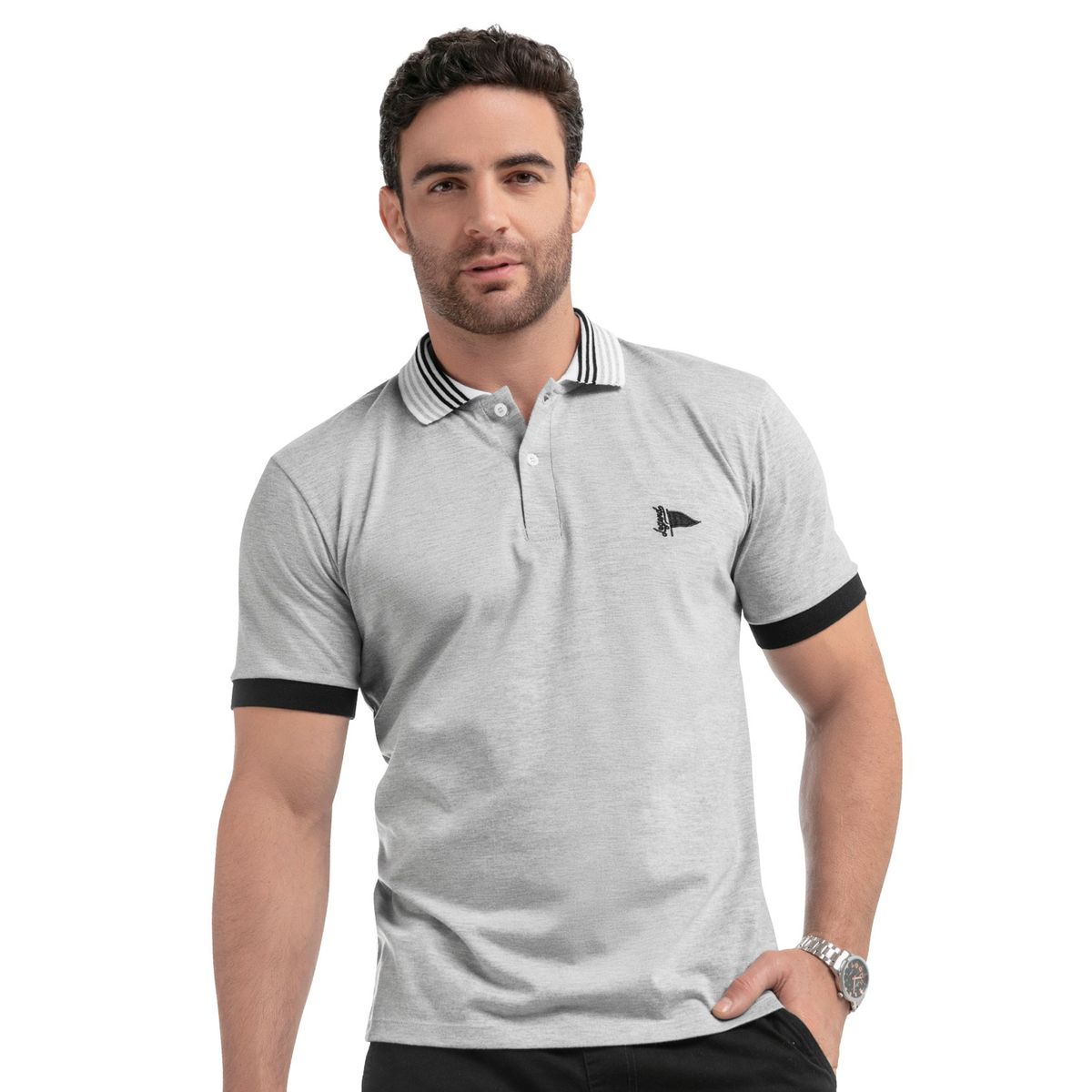 MARKETING PERSONAL - Polo Hombre Gris Jaspe Mp 87618