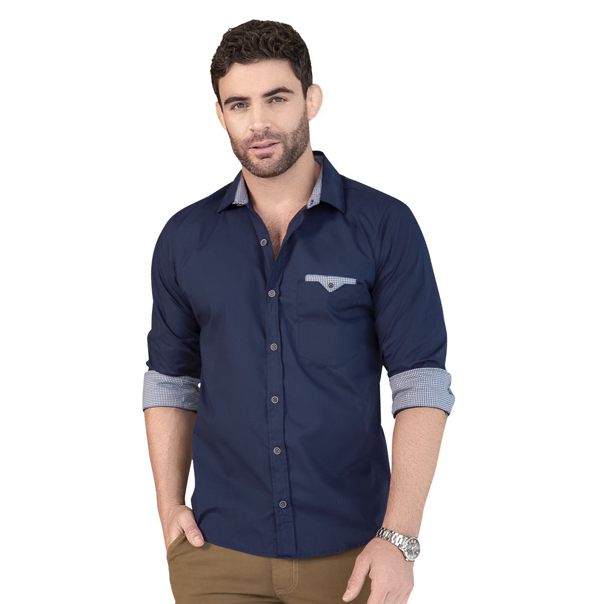MARKETING PERSONAL - Camisa Hombre Azul Navy Mp 87620