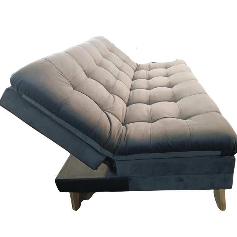 GENERICO - SOFA CAMA POLAR 3 PUESTOS TERCIOPELO ANTIFLUIDO GRIS