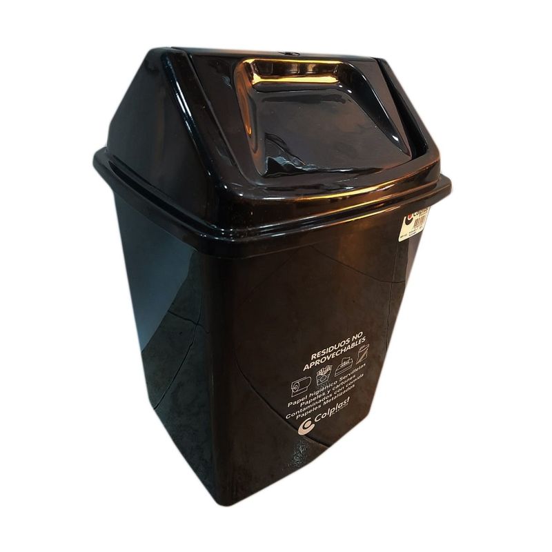 GENERICO - Papelera Plastica De 22 Litros Color Negro