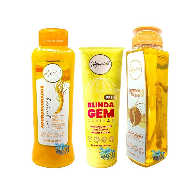 ANYELUZ - Kit x 3 ginseng + termoprotector - Anyeluz
