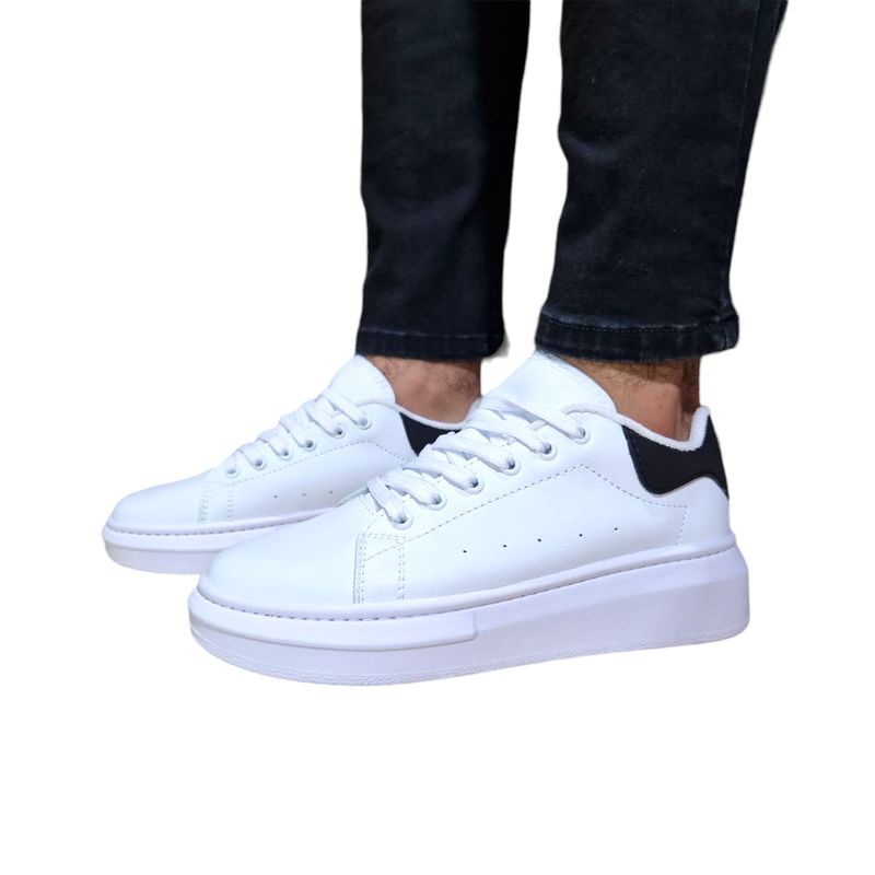 EVEGONZ - Zapatos Casuales Blancos Con Negro de Hombre