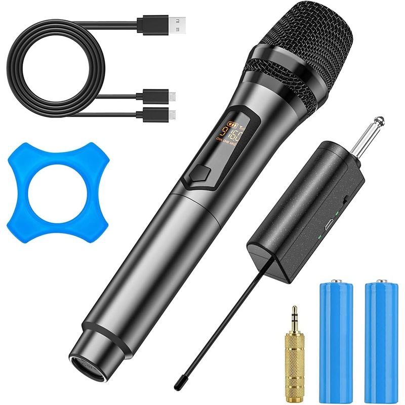 GENERICO - Micrófono Inalámbrico UHF Dinámico Batería Recargable Karaoke