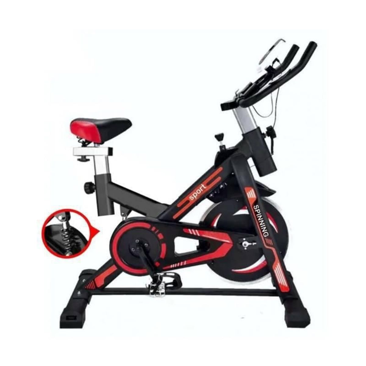 GENERICO - Bicicleta con Amortiguador Spinning Monitor Frecuencia Cardiaca 13 Kgs.---