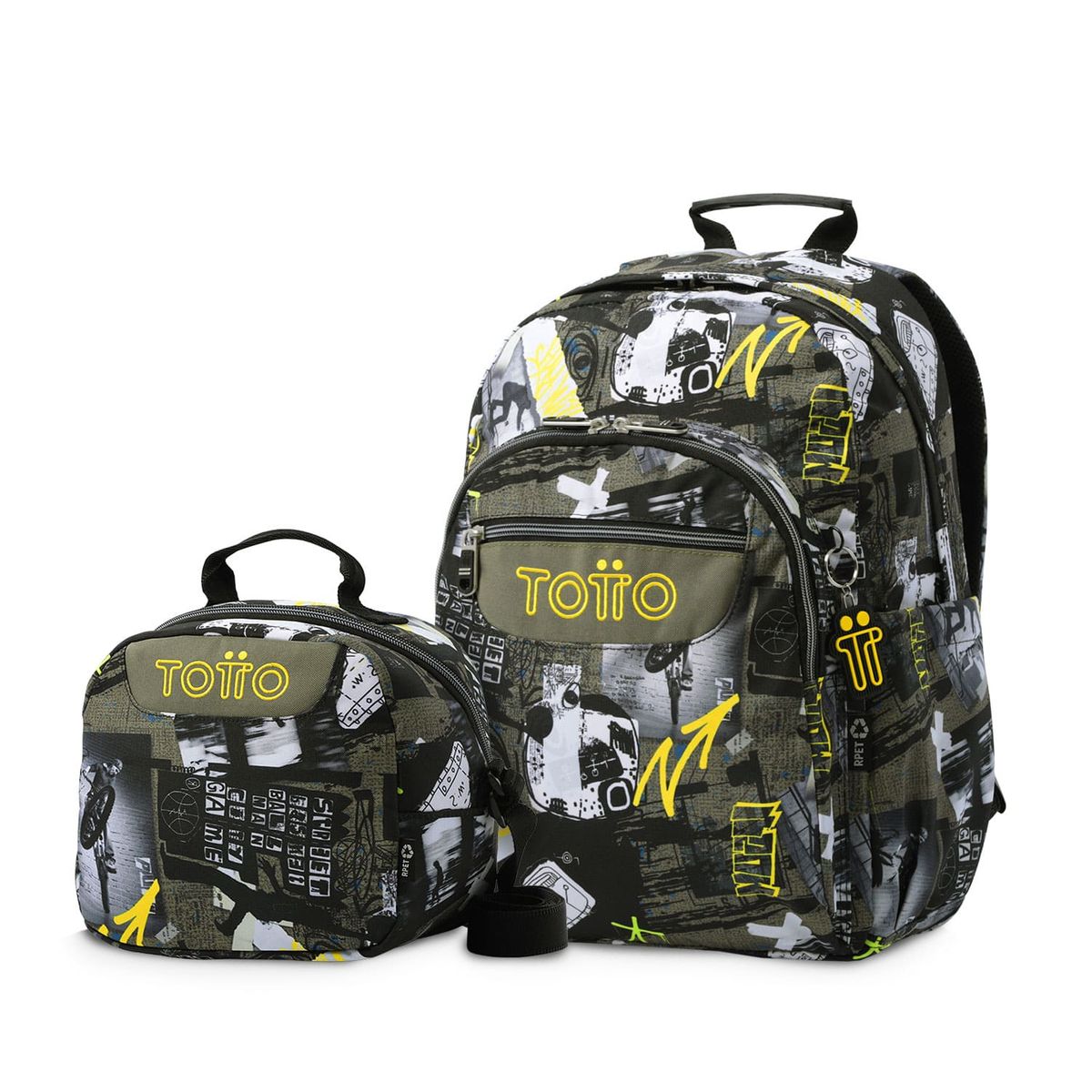 TOTTO - Kit Juvenil: Morral Acuarela y Lonchera Borrador