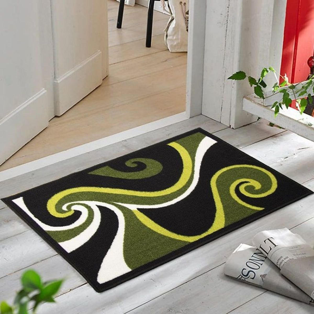 MITAPETE COM - Alfombra Tapete Pie De Cama - Entrada Verde 50 X 80cms