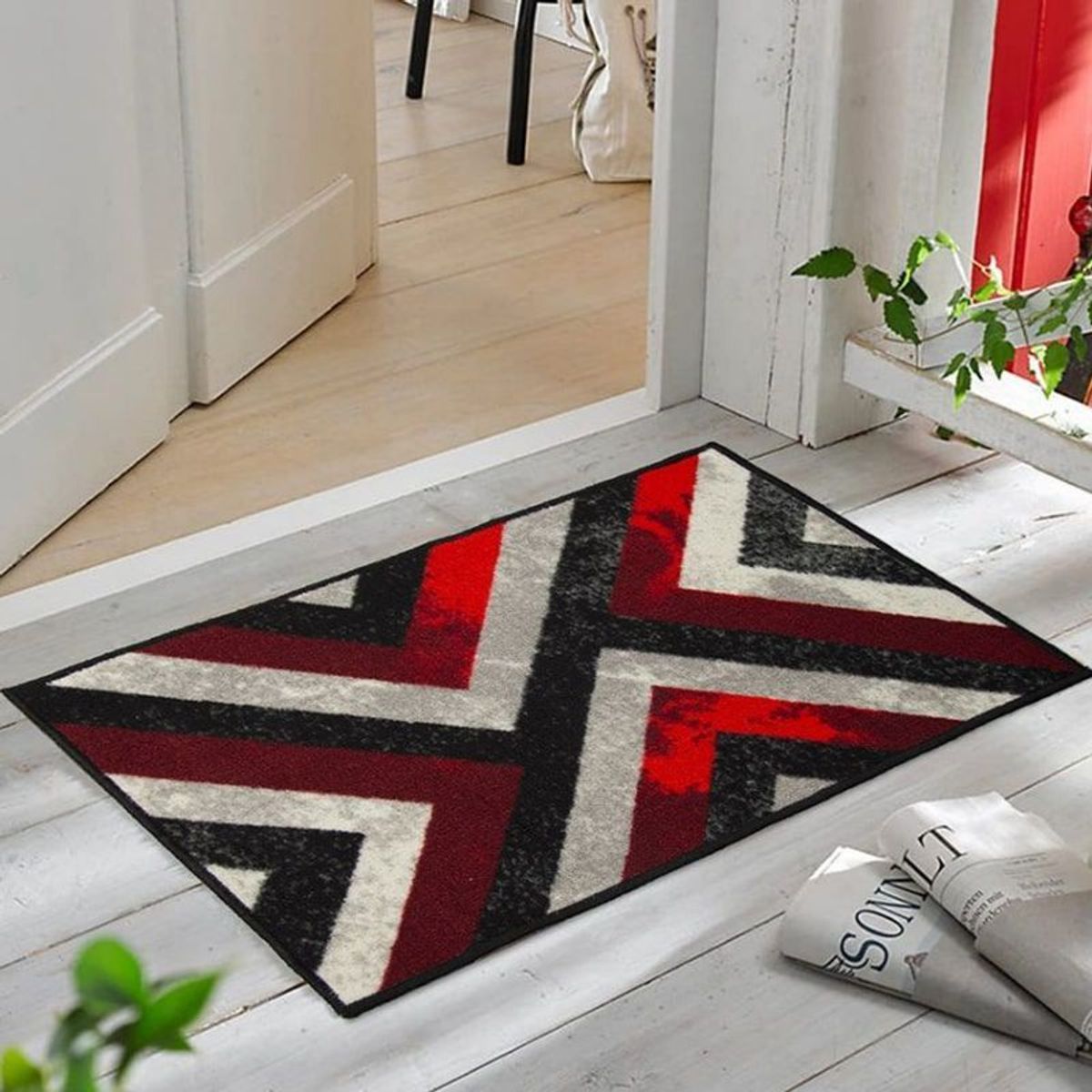 MITAPETE COM - Alfombra Tapete Pie De Cama - Entrada Rojo 50 X 80cms