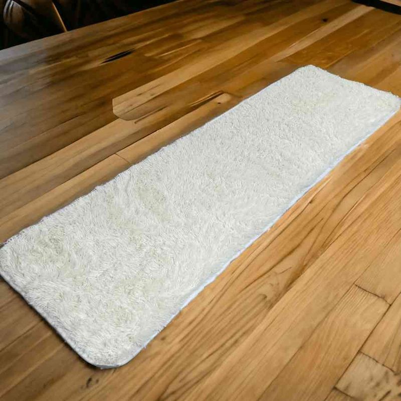 MITAPETE COM - Tapete Alfombra Camino Peludo Antideslizante 50 X 180cms Blanco