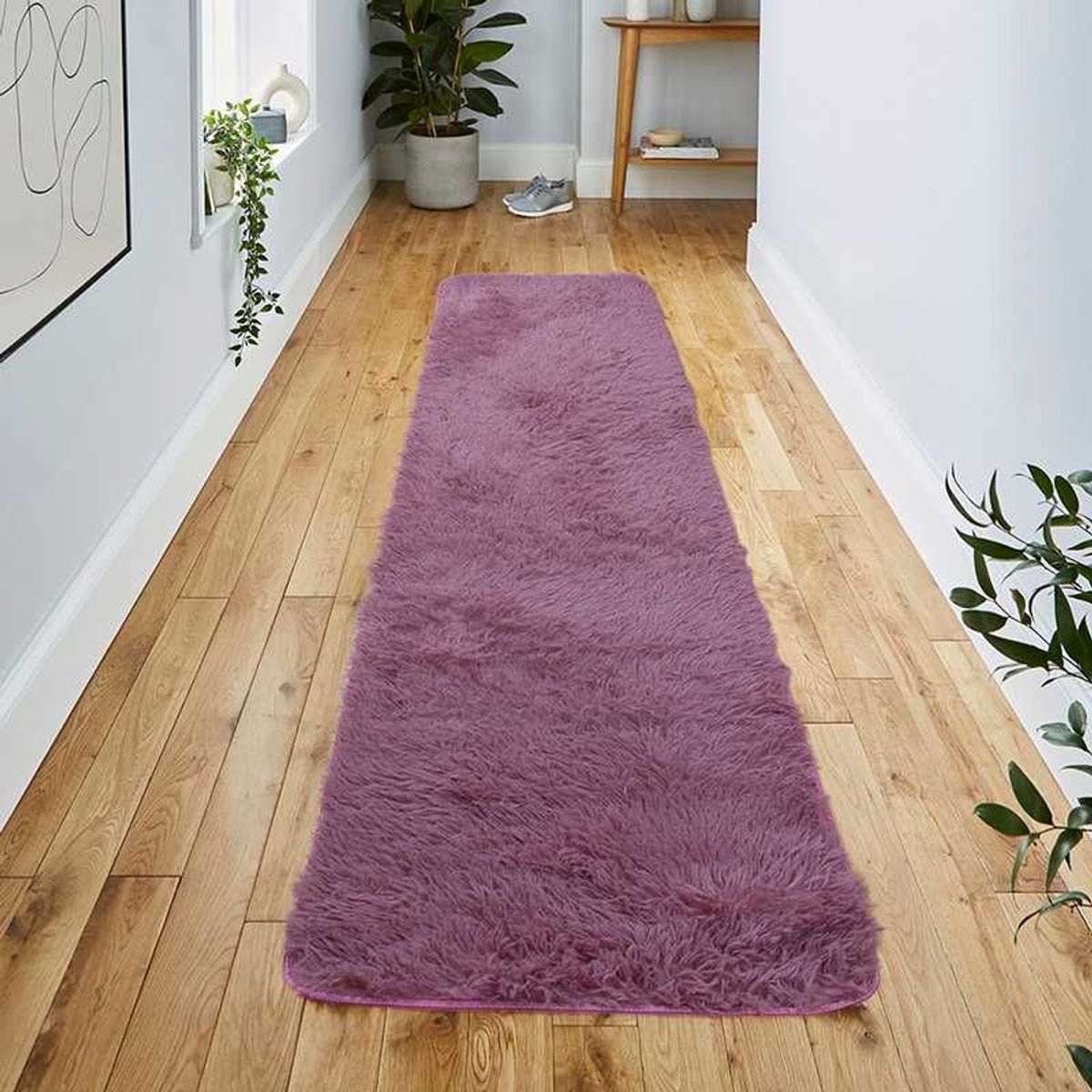 MITAPETE COM - Tapete Alfombra Camino Peludo Antideslizante 50 X 180cms Rosa