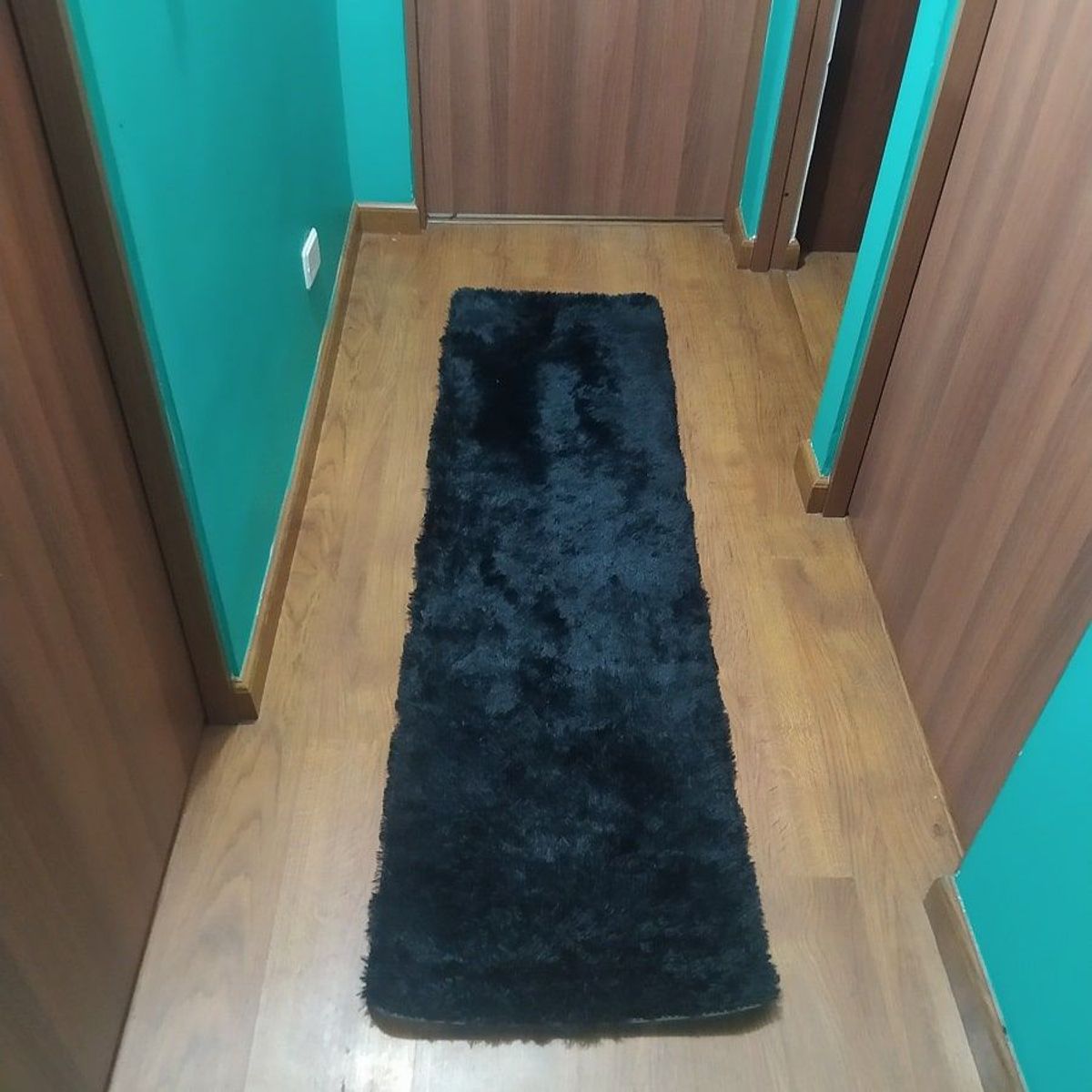 MITAPETE COM - Tapete Alfombra Camino Peludo 50 X 180cms Negro