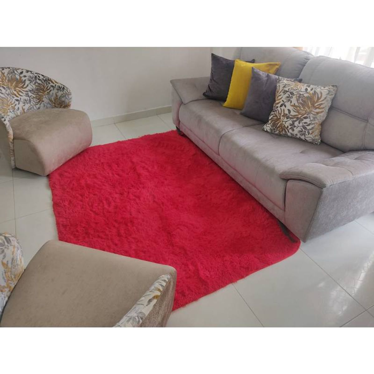 HOME - Alfombra Grande Roja Peludo para sala 2mt X 15mt Decoracion Hogar