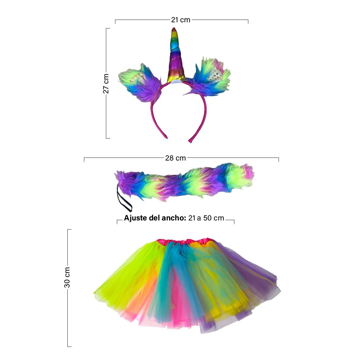 COMPRALOENCASA COM - Disfraz Unicornio Arcoíris Accesorios Halloween Niña OF-1486