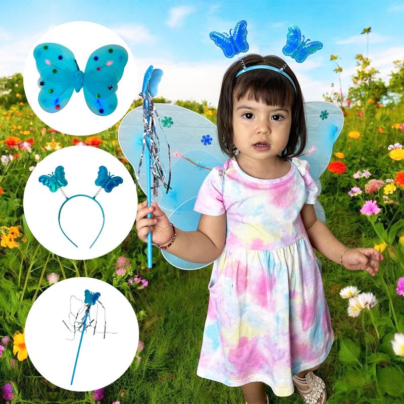 COMPRALOENCASA COM - Disfraz Mariposa Alas LED Diadema Varita Halloween OF-1420