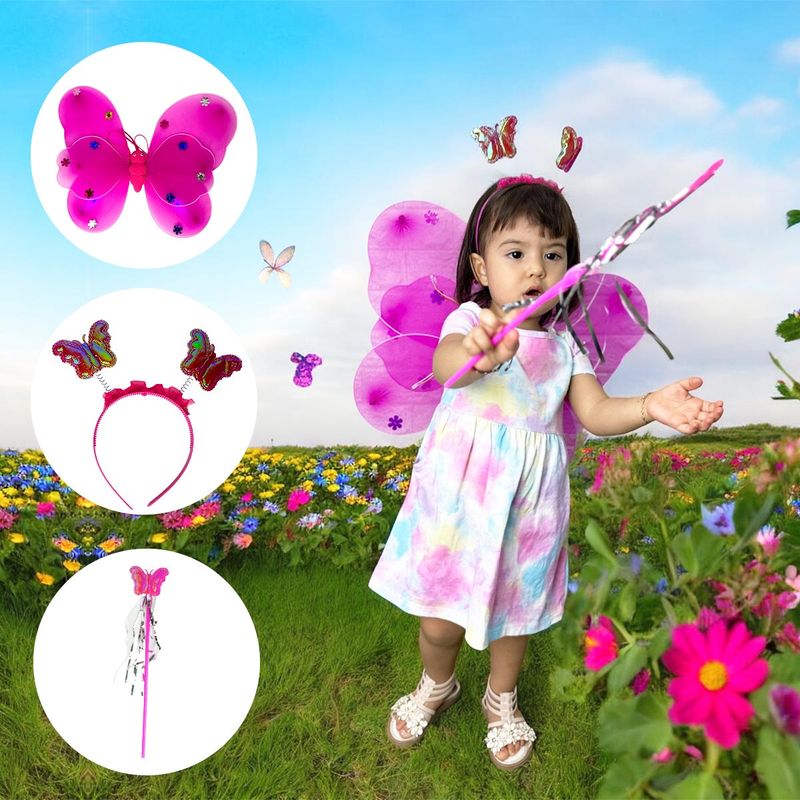 COMPRALOENCASA COM - Disfraz Mariposa Alas LED Diadema Varita Halloween OF-1420