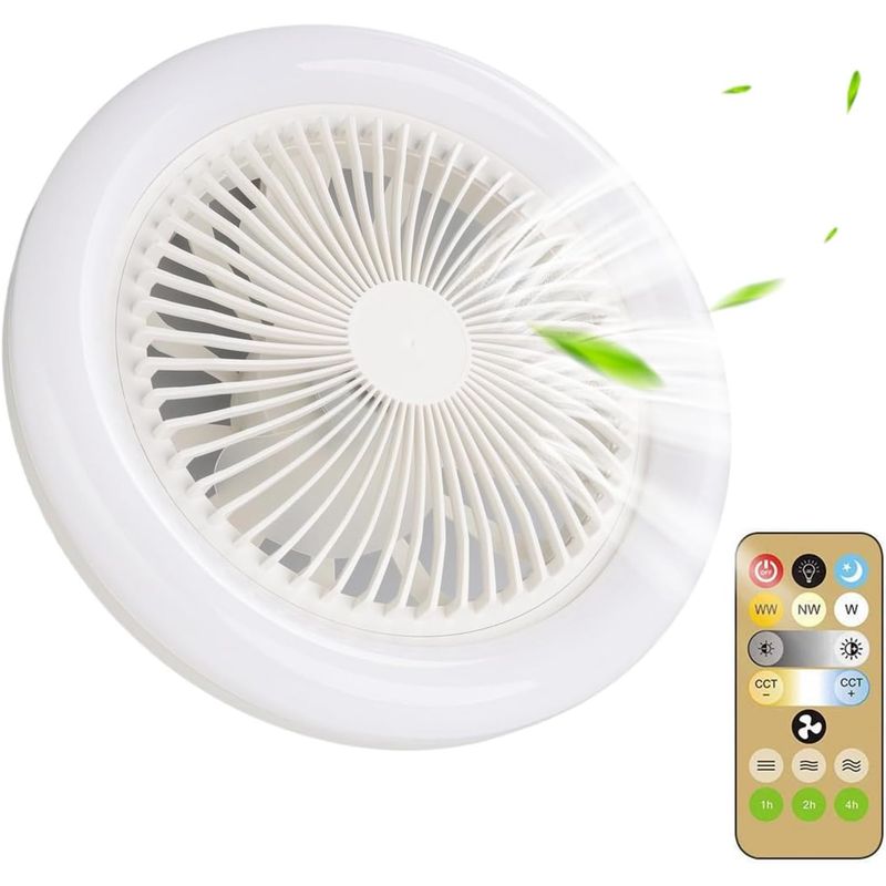 GENERICO - Bombillo - Ventilador de techo de 3 velocidades con ajuste de brillo