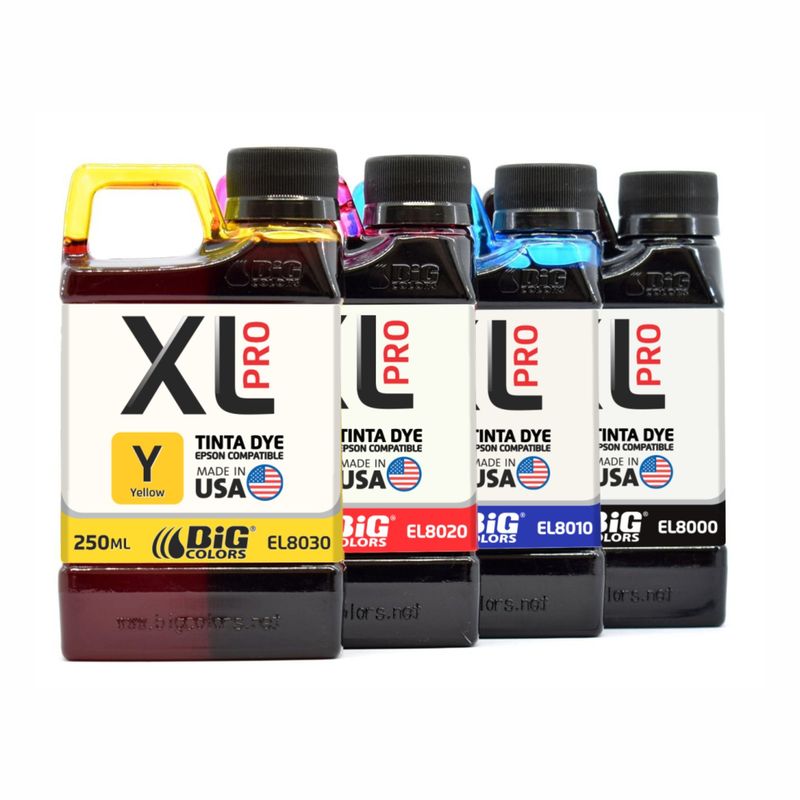 BIG COLORS - TINTAS BIG COLORS XL PRO COMPATIBLES CON EPSON COMBO 4 X 250ML C/U
