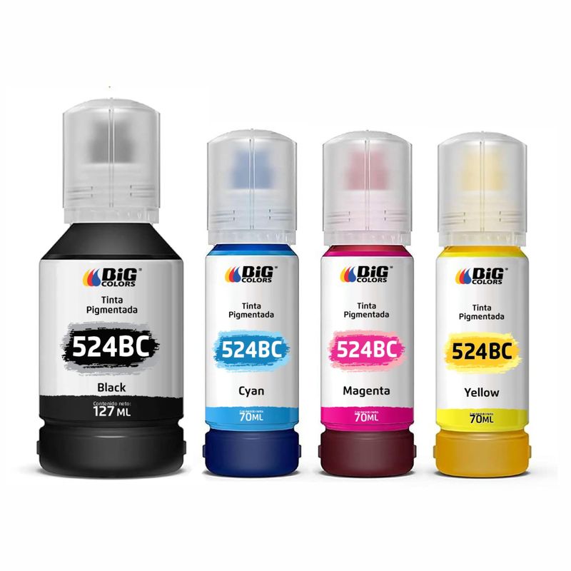 BIG COLORS - TINTAS BIG COLORS 524BC PIGMENTADA COMPATIBLE EPSON L6490 COMBO X 4 TANQUES