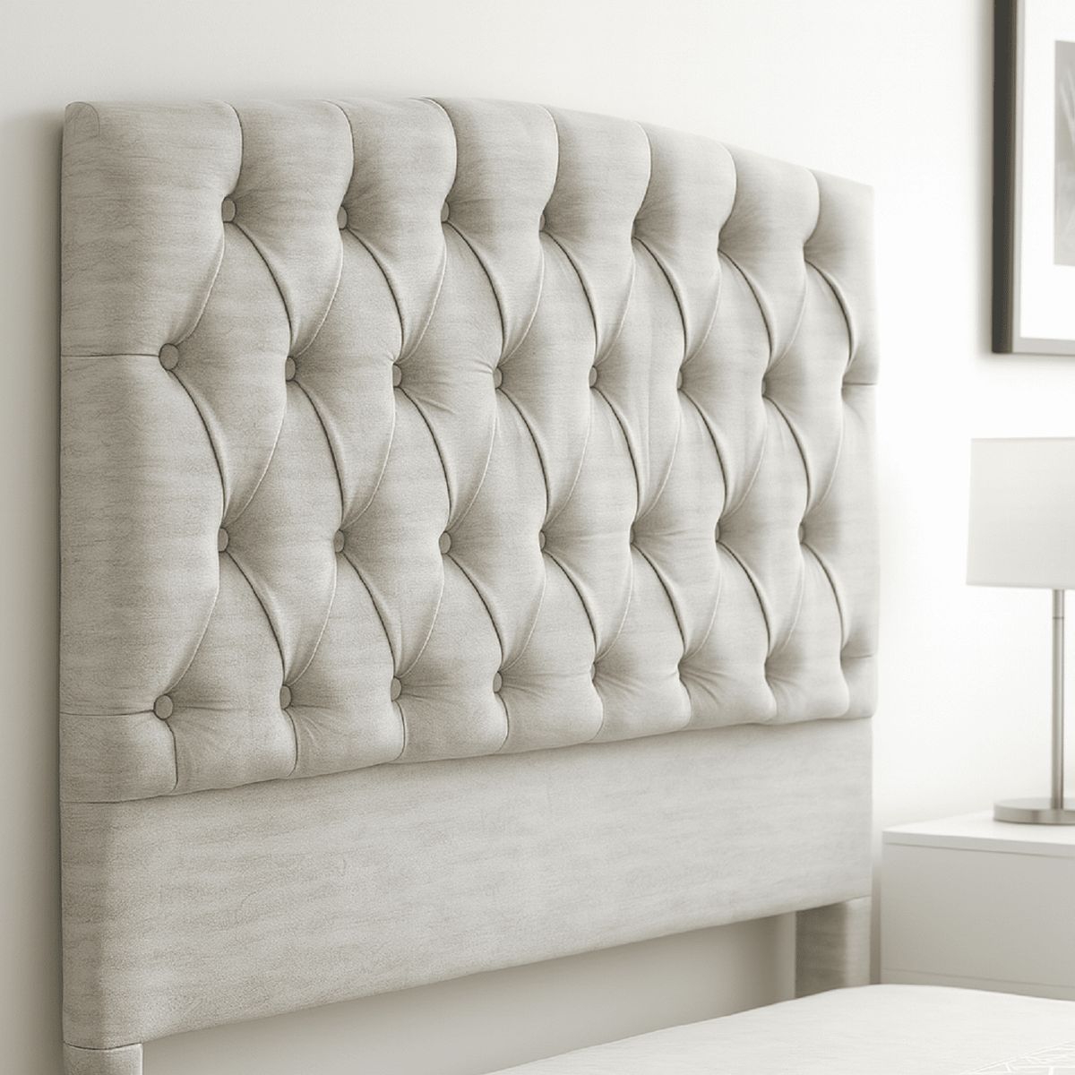 ESTILO Y CONFORT - Basecama con Cabecero Capitoneado Gris 100 sencillo
