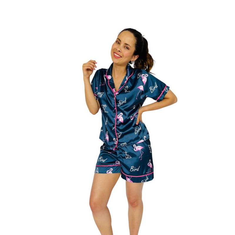 BY MORNING - Pijama Satín Flamengos 1571_.