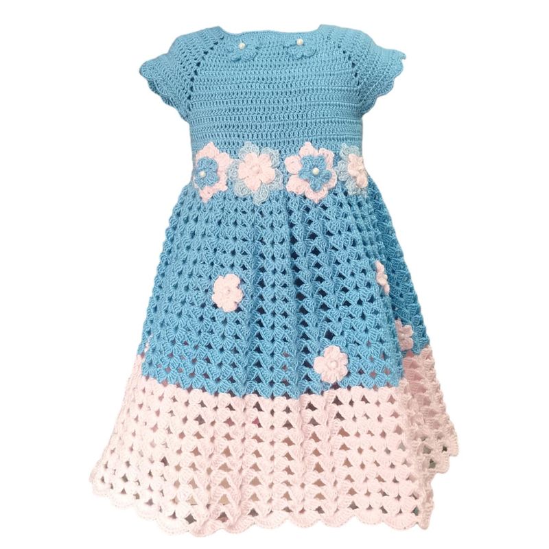 VANIDADES COLLECTIONS - Vestido Flores Para Bebe Vestido Para Niña Tejido En Hilo_.