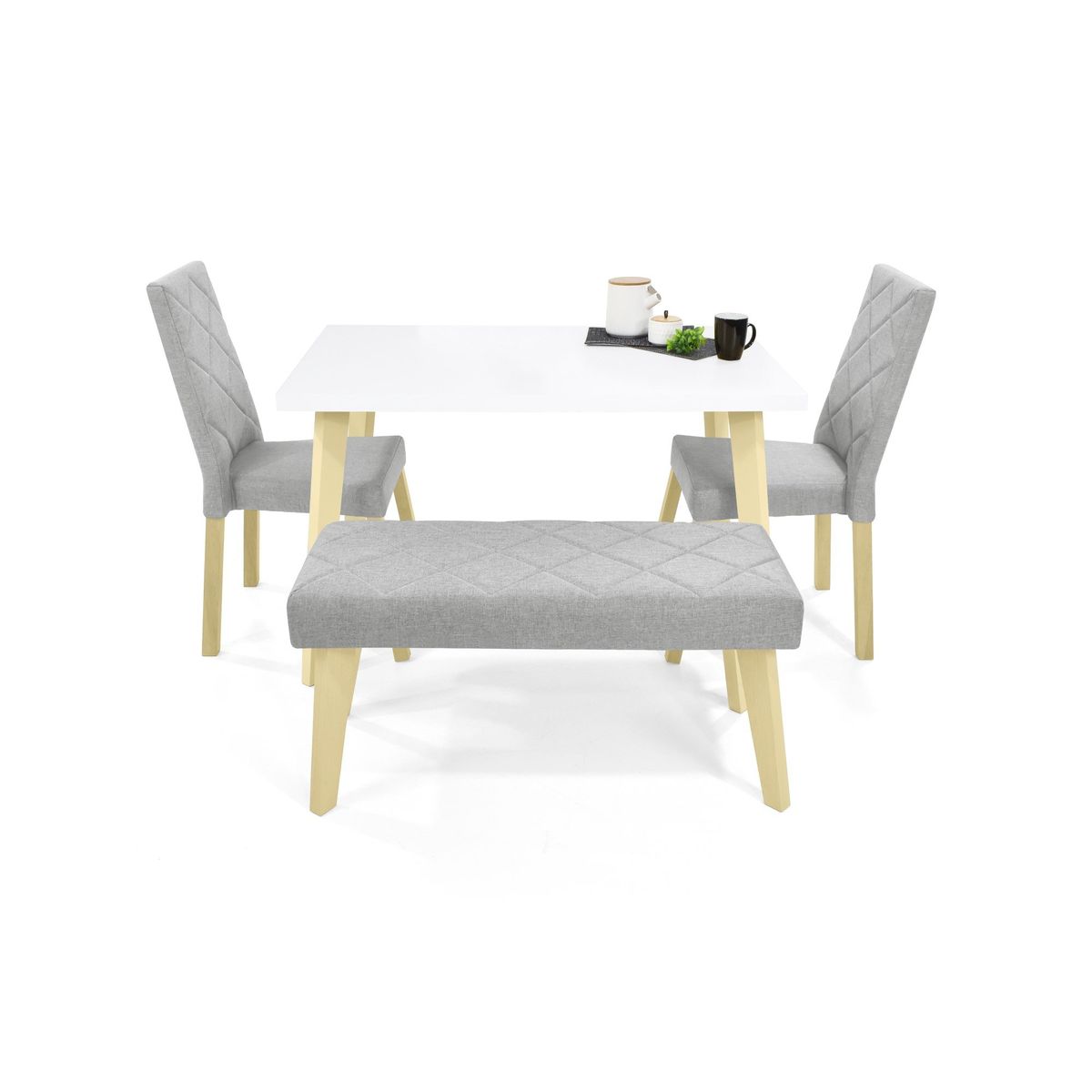 VENECIA - Comedor 4P Lugo Matiz con Sillas y Butaco Liverpool Plata_.