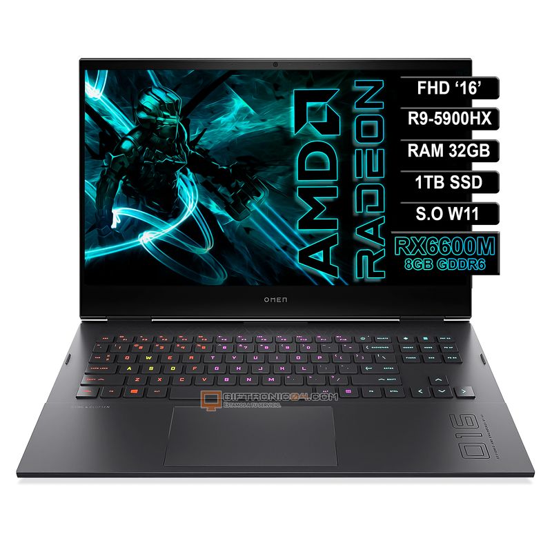 HP - Portatil OMEN 161 AMD Ryzen 9-5900HX RAM 32GB 1TB SSD Radeon RX 6600M