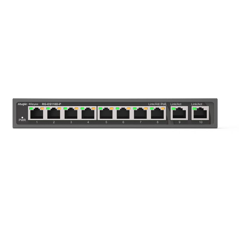 RUIJIE REYEE - Switch De 8 Puertos Poe 10/100mb+ 2 Ptos De 1gb