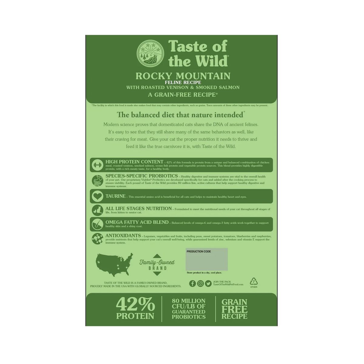 TASTE OF THE WILD - Taste of the Wild Rocky Mountain Adult 14 lb - Venado y Salmón - Grain-Free