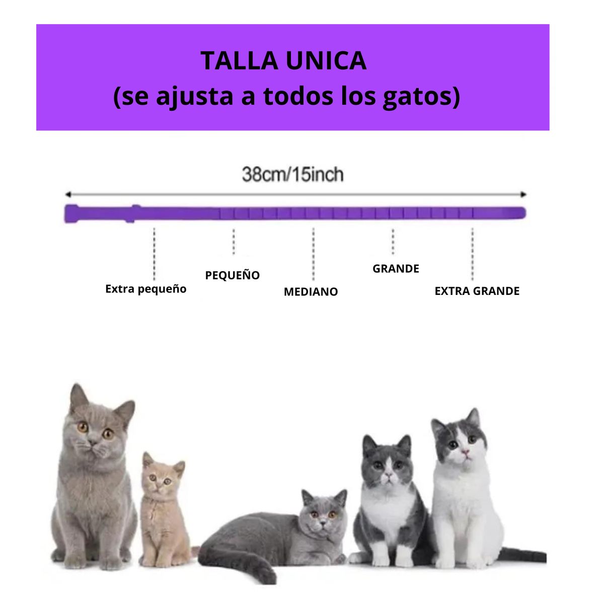PETS ACCESORIOS - Collar Gato Relajante Feromonas Anti Estres Calma Mascotas